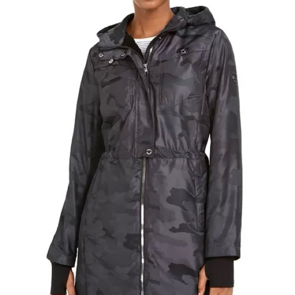 Michael Kors Fleece Lined Camo Anorak‎ Water Resistant Hooded Jacket Size LG
